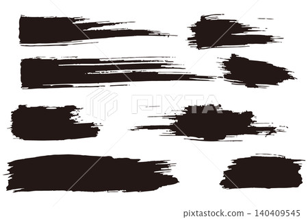 Hand-drawn brushstroke vector illustration material in black. 140409545