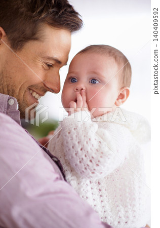 Dad, baby and home with love, support and bonding together with newborn and smile. Happy, family and father with young child in a living room with parent care in a house carrying a calm infant Dad, baby and home with love, support and bonding together with newborn and smile. Happy, family and father with young child in a living room with parent care in a house carrying a calm infant 140409592
