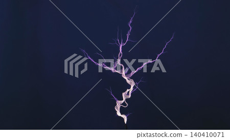 Tesla coil generating high voltage electricity changing into a branching plasma discharge 140410071