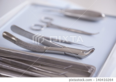 Dental, instrument and tools treatment consultation for examination, cleaning or hygiene. Equipment, explorers or scaler for teeth care or oral help for mouth checkup or dentist, tooth or forceps Dental, instrument and tools treatment consultation for examination, cleaning or hygiene. Equipment, explorers or scaler for teeth care or oral help for mouth checkup or dentist, tooth or forceps 140410264