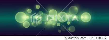 Glowing bokeh lights forming a sparkling green abstract background 140410317