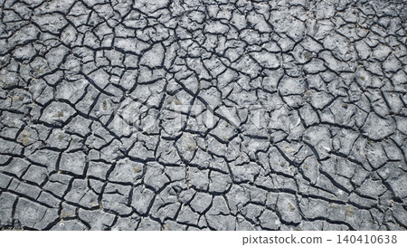 Dry, cracked earth texture reveals the impact of severe drought in crimea, highlighting the consequences of climate change Dry, cracked earth texture reveals the impact of severe drought in crimea, highlighting the consequences of climate change 140410638