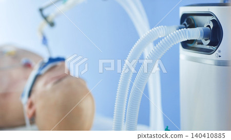 Medical simulation mannequin with ventilator tubes for advanced life support training 140410885