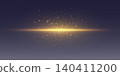 Golden light streak illuminates a dark background with sparkling dust particles 140411200
