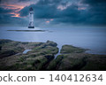 New Brighton Lighthouse Wirral Sunset with Rocky Shore 140412634