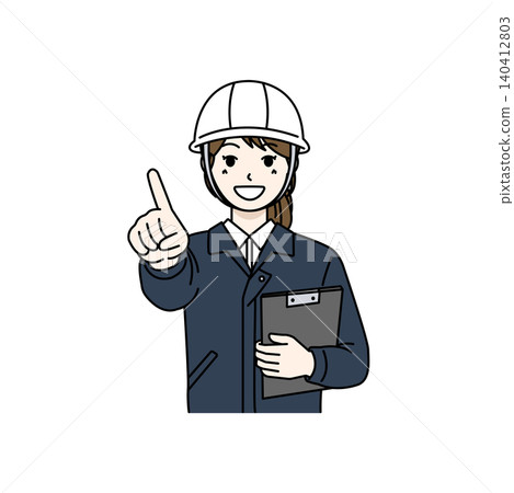 女工,戴頭盔,指點,引導,解釋,給予指示,海軍藍。 女工,戴頭盔,指點,引導,解釋,給予指示,海軍藍。 140412803