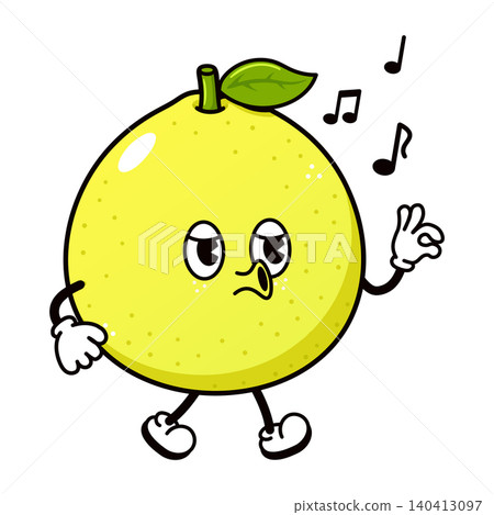 Cute pomelo character singing music Cute pomelo character singing music 140413097