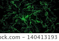 Microscopic view of infectious Ebola Virus cells or virions colored green with the GFP gene, green fluorescent protein. Medical and healthcare concept illustration. 140413193