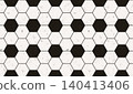 Geometric black and white soccer ball vector seamless pattern, background with hexagons for sport events 140413406