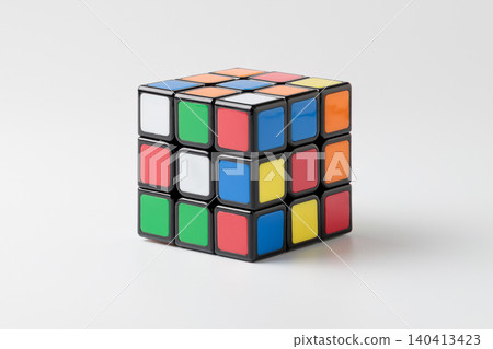 A photograph of a cube puzzle taken from a low angle. A photograph of a cube puzzle taken from a low angle. 140413423