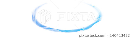 Transparent background with a glowing blue wave ring; abstract light ring material. 140413452