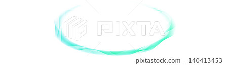 A wave ring glowing green against a transparent background; an abstract light ring material. 140413453