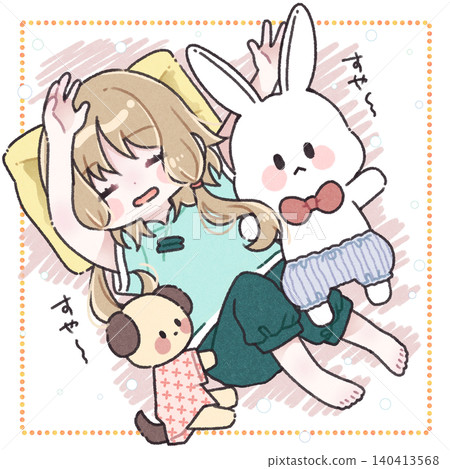 Rabbit and Girl 3 [Color Edition] 140413568