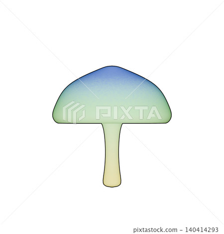 Blue mushroom illustration on a transparent background (cutout) Blue mushroom illustration on a transparent background (cutout) 140414293