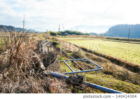 The site of Kawamura Station in the countryside, which was abandoned due to damage from heavy rains. The site of Kawamura Station in the countryside, which was abandoned due to damage from heavy rains. 140414304