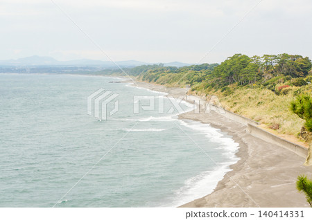 The long stretch of sandy beaches and pine forests along the coastline of the Satsuma Peninsula 140414331