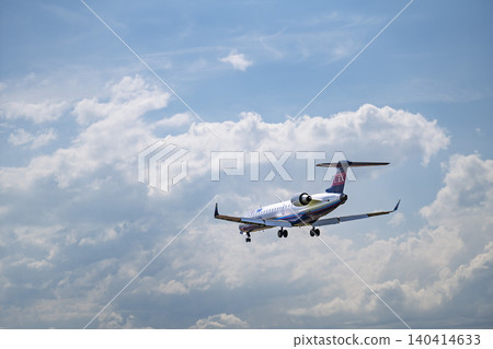 Blue sky over Sendai Airport, plane landing, Natori City, Miyagi Prefecture Blue sky over Sendai Airport, plane landing, Natori City, Miyagi Prefecture 140414633