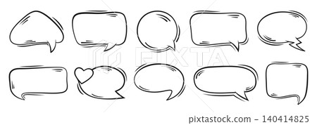 Colorful comic speech bubble set empty cartoon chat balloons doodle frames banner tag design Colorful comic speech bubble set empty cartoon chat balloons doodle frames banner tag design 140414825