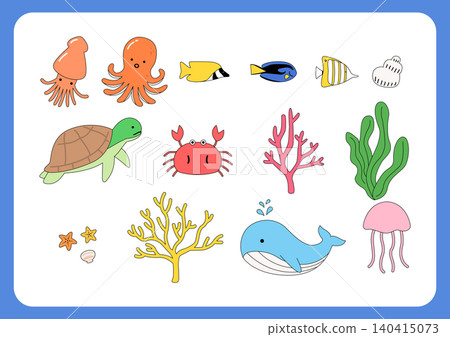 Vector illustration of marine life. Vector illustration of marine life. 140415073