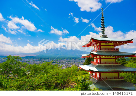 [山梨縣、富士吉田市] 新倉山淺間公園、富士山 140415171