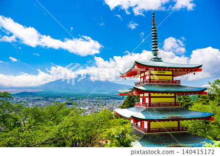 [Yamanashi Prefecture, Fujiyoshida City] Arakurayama Sengen Park, Mt. Fuji 140415172