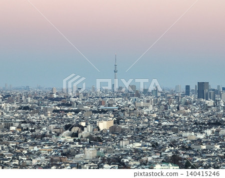 <Bird's-eye view> Tokyo Skytree and Sky Blue Sky as seen from Suginami Ward <Bird's-eye view> Tokyo Skytree and Sky Blue Sky as seen from Suginami Ward 140415246