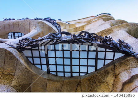 Spain, Barcelona, Gaudí, Casa Milà, Balcony Spain, Barcelona, Gaudí, Casa Milà, Balcony 140416080