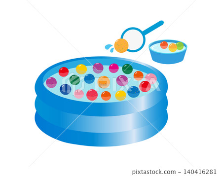 Super ball scooping illustration Super ball scooping illustration 140416281