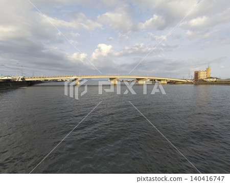 Scenery near the mouth of the Imazu River in Iwakuni Scenery near the mouth of the Imazu River in Iwakuni 140416747