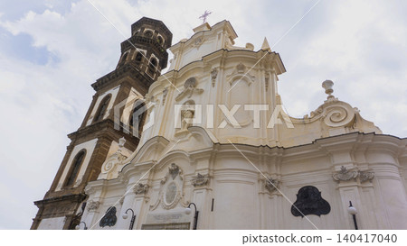 Atrani - Amalfi coast - facade of baroque church Chiesa di Santa Maria Maddalena. 140417040