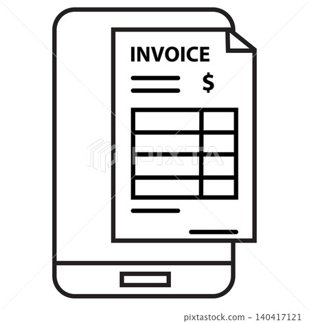 Mobile Invoice icon. Mobile receipt sign. Digital bill after payment symbol. flat style. Mobile Invoice icon. Mobile receipt sign. Digital bill after payment symbol. flat style. 140417121