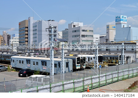 JR東日本松本車輛段南側景觀。 140417184
