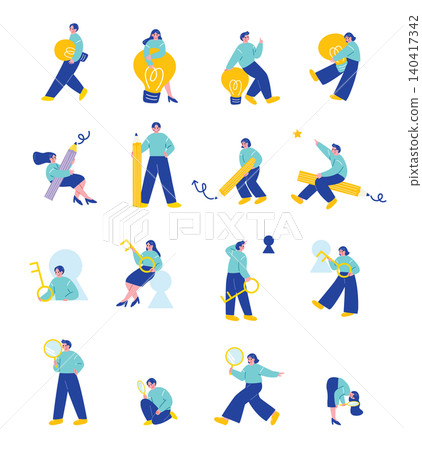 Business, Education, Idea Generation: A Set of Illustrations for People Business, Education, Idea Generation: A Set of Illustrations for People 140417342