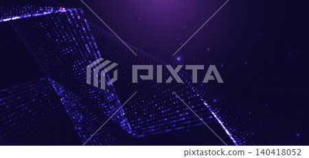 Abstract Purple Digital Grid Wave Technology Background. Abstract Purple Digital Grid Wave Technology Background. 140418052