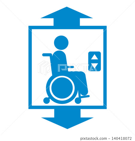 Home elevator / Pictograms for care, welfare, and barrier-free access Home elevator / Pictograms for care, welfare, and barrier-free access 140418072