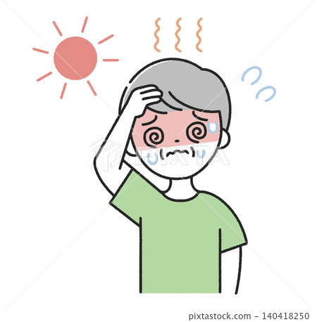 Senior men with heatstroke Senior men with heatstroke 140418250