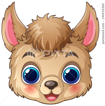 Cute Cartoon Baby Llama Face Vector Illustration on White Background Cute Cartoon Baby Llama Face Vector Illustration on White Background 140418368