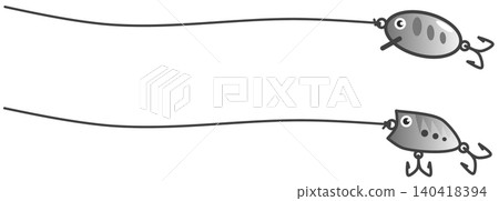 An illustration of artificial lures used in lure fishing as a hobby. An illustration of artificial lures used in lure fishing as a hobby. 140418394