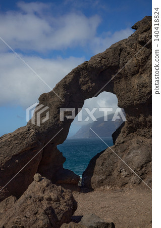 Ocean View Through Volcanic Stone Arch Ocean View Through Volcanic Stone Arch 140418824