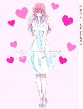 A woman in a dress looking embarrassed (heart emoji) A woman in a dress looking embarrassed (heart emoji) 140419185