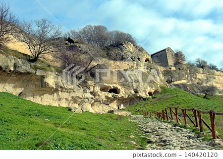 Chufut-Kale, a medieval cave city-fortress in Crimea, Bakhchisaray. Chufut-Kale, a medieval cave city-fortress in Crimea, Bakhchisaray. 140420120