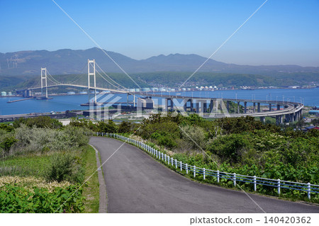 Shiratori Bridge from Muroran Shukutsu Park Shiratori Bridge from Muroran Shukutsu Park 140420362