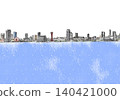 Kobe Landmark Line Drawing (Watercolor) - Sea 140421000