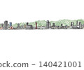 Kobe Landmark Line Drawing (Watercolor) Mountain 140421001