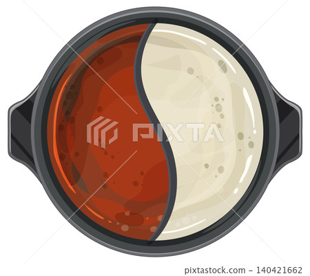 Yin Yang Hot Pot Broth Vector Illustration Yin Yang Hot Pot Broth Vector Illustration 140421662