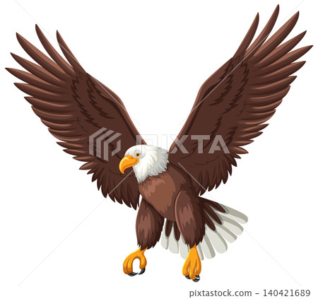 Majestic Bald Eagle in Flight Vector Illustration Majestic Bald Eagle in Flight Vector Illustration 140421689
