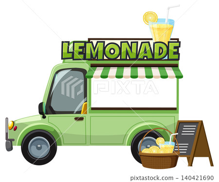 Green Lemonade Truck with Basket and Menu Board 140421690