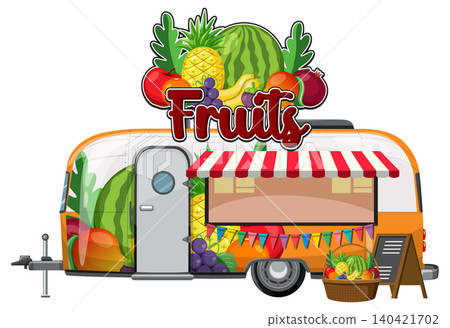 Colorful Fruit Stand Trailer with Market Display Colorful Fruit Stand Trailer with Market Display 140421702