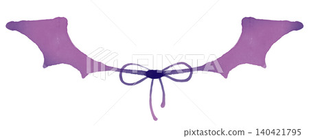 A Halloween bat with a big feather ribbon, drawn with softly colored markers. A Halloween bat with a big feather ribbon, drawn with softly colored markers. 140421795