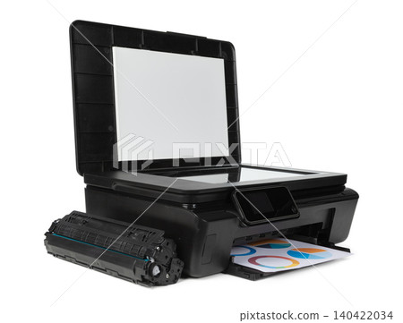 Laser home printer isolated on white background Laser home printer isolated on white background 140422034